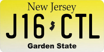 NJ license plate J16CTL