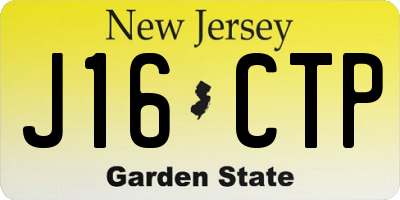 NJ license plate J16CTP