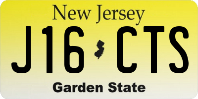 NJ license plate J16CTS
