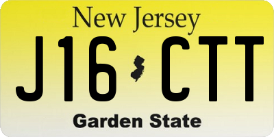 NJ license plate J16CTT