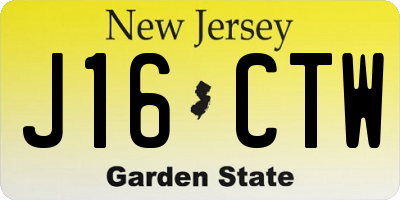NJ license plate J16CTW