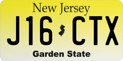 NJ license plate J16CTX