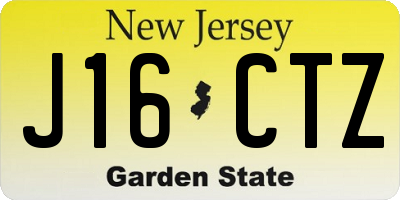 NJ license plate J16CTZ