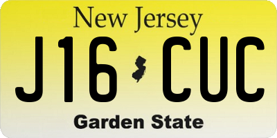 NJ license plate J16CUC