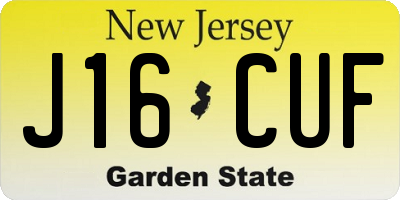 NJ license plate J16CUF