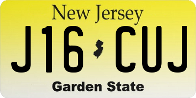 NJ license plate J16CUJ