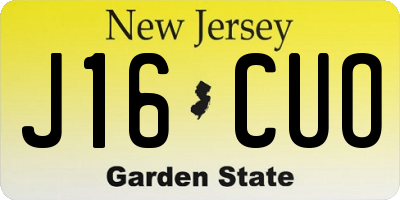 NJ license plate J16CUO