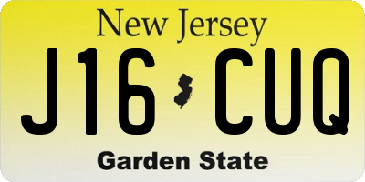 NJ license plate J16CUQ