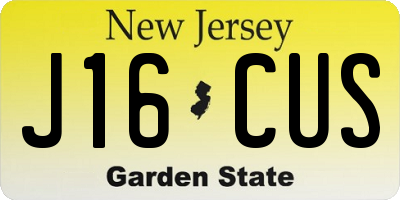 NJ license plate J16CUS