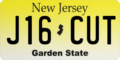 NJ license plate J16CUT