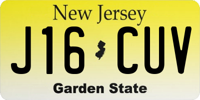 NJ license plate J16CUV