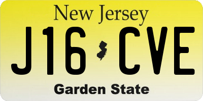 NJ license plate J16CVE