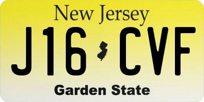 NJ license plate J16CVF
