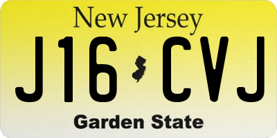 NJ license plate J16CVJ