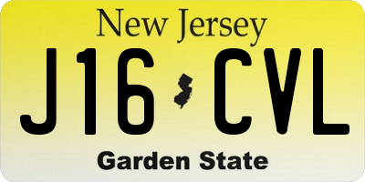 NJ license plate J16CVL
