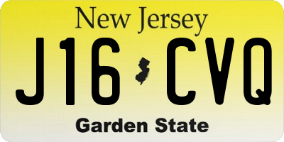 NJ license plate J16CVQ