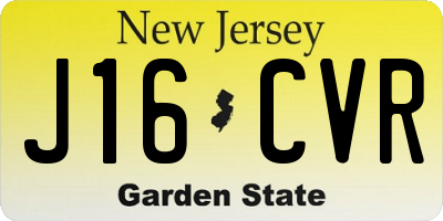 NJ license plate J16CVR
