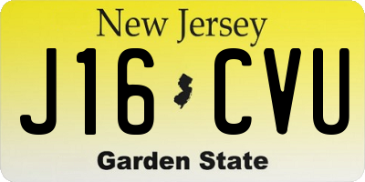 NJ license plate J16CVU