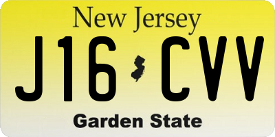 NJ license plate J16CVV