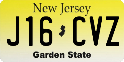 NJ license plate J16CVZ