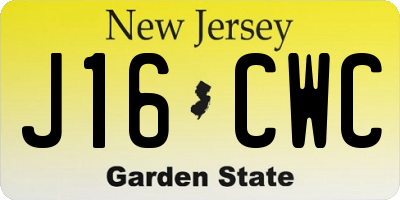NJ license plate J16CWC