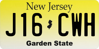 NJ license plate J16CWH