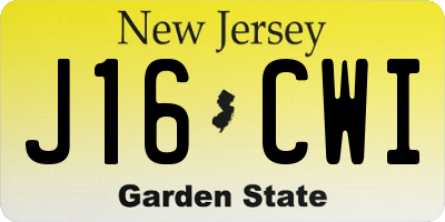 NJ license plate J16CWI
