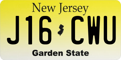 NJ license plate J16CWU