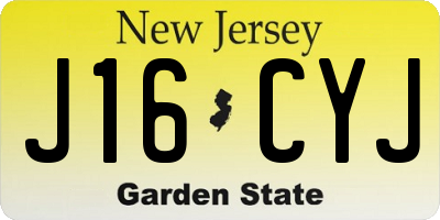 NJ license plate J16CYJ
