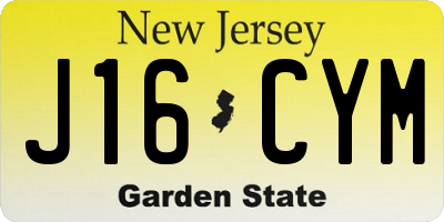 NJ license plate J16CYM