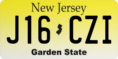 NJ license plate J16CZI