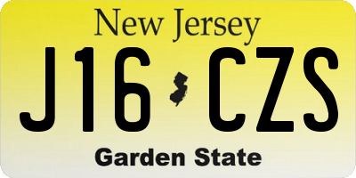 NJ license plate J16CZS