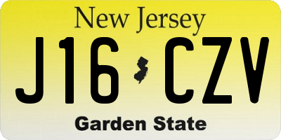 NJ license plate J16CZV