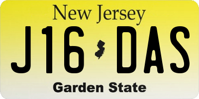 NJ license plate J16DAS