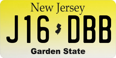 NJ license plate J16DBB