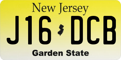 NJ license plate J16DCB