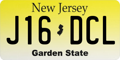 NJ license plate J16DCL