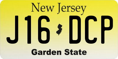 NJ license plate J16DCP