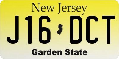 NJ license plate J16DCT