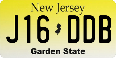 NJ license plate J16DDB
