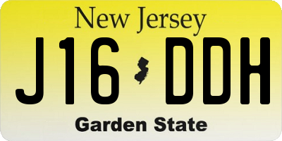 NJ license plate J16DDH