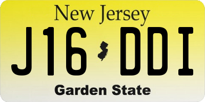 NJ license plate J16DDI