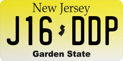 NJ license plate J16DDP