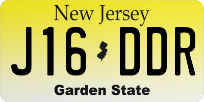 NJ license plate J16DDR