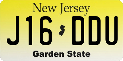 NJ license plate J16DDU