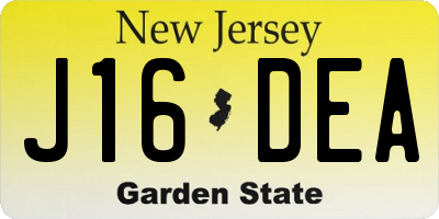 NJ license plate J16DEA
