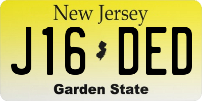 NJ license plate J16DED