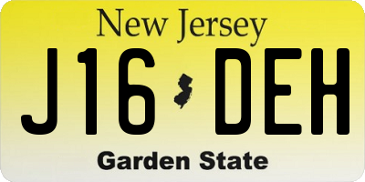 NJ license plate J16DEH