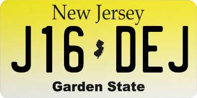 NJ license plate J16DEJ