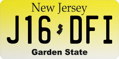 NJ license plate J16DFI